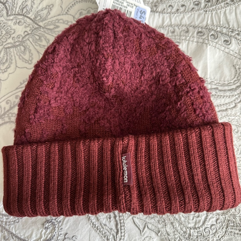 Lululemon Burgundy Knit Hat
